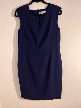 Kasper Navy Sleeveless Sheath Dress